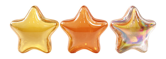 Colorful Glass Star Shaped Decorations for Home or Party Use