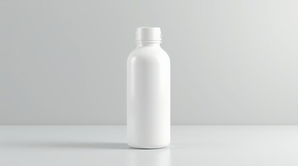 Blank white plastic cosmetic bottle with flip top cap for product branding mockup.