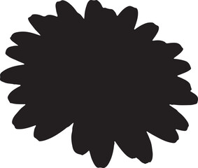 Abstract black shape on white background organic form minimal design