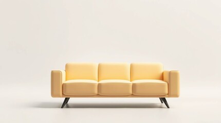 Yellow Sofa Empty Room.