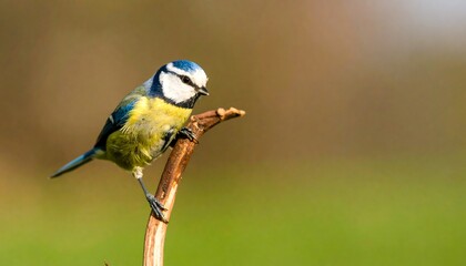 Fototapeta premium Blue tit perched on a branch (1)