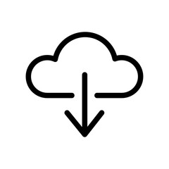 Cloud Download Line Icon of Cloud Computing Icon Set