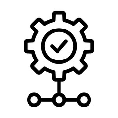 Gear process Line Icon of Robotics and Automation Set
