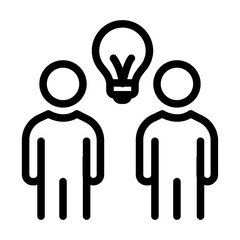 Idea Sharing Line Icon of Company Culture Set