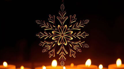 Golden Snowflake Candlelight.