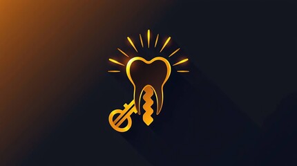 Golden Tooth Key Icon.