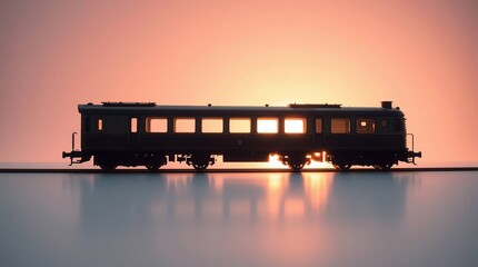 Model Train Sunset Silhouette.