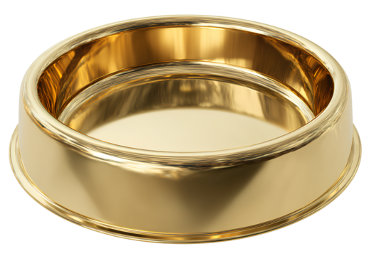  gold metal dog bowl, round bottom with raised edge,v.png