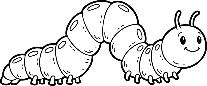 Cute caterpillar coloring page insect illustration