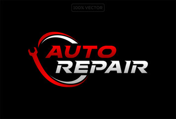 Vector logo of car parts, auto repair template design illustration stock element