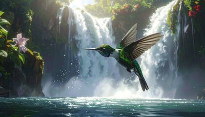 Hummingbird flying nature
