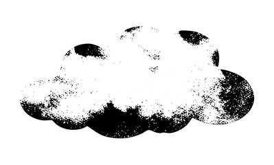 Vector Abstract cloud shape with speckled texture.