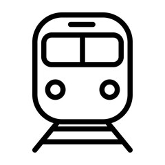 Train Front View Line Icon of Train Stations and Rail Travel Icon Set
