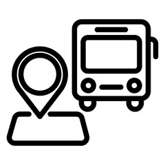 Bus Stations and Public Transit Icon Set