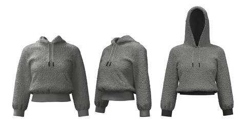 Realistic dense fleece hoodie for casual fashion applications © puruan