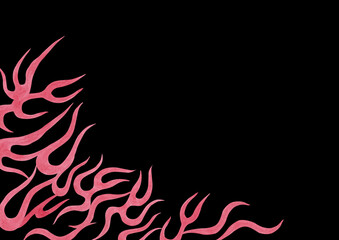 地獄の業火 炎　背景 フレーム　水彩 イラスト