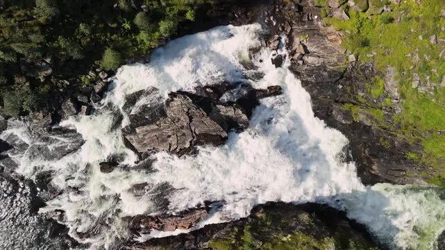 The V&oslash;ringsfossen waterfall from above - Norway