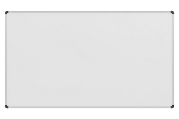 Blank magnetic whiteboard with metal frame for office or school isolated on a transparent background