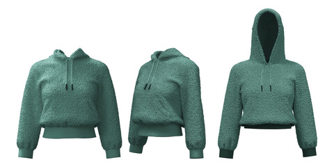 Versatile dense fleece hoodie design with detailed styles © puruan