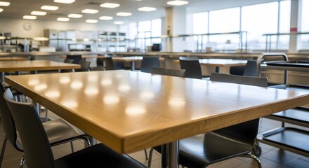 Event Space Setup, Empty Tables, Modern Restaurant, Interior Design, Bright Environment, Wide View, Hospitality Concept