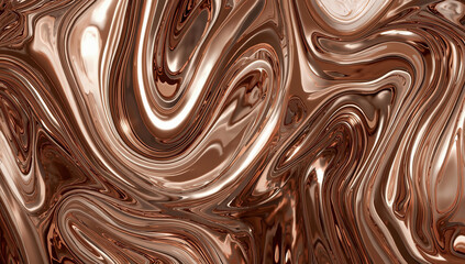 Abstract Brown Marble Texture with Swirl and Fluidity - Luxurious and Stylish Artistic Design in Chocolate Tones