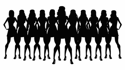 Diverse group of women standing confidently together, celebrating unity and style in a modern fashion concept