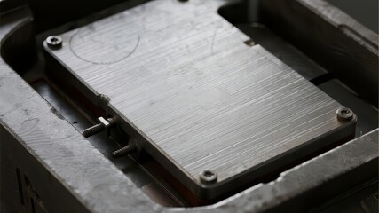 Abstract Metallic Texture with Brushed Steel Effect in Silver-Gray Tones, Showcasing Industrial Aesthetics