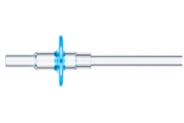 Transparent plastic connector for medical tubing and equipment isolated on a transparent background