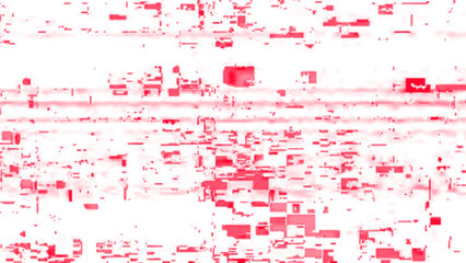 Techno Glitch Poster Template with Horizontal Distortion and Neon Elements. Techno glitch style backdrop. Glitched banner with TV noise, Glitch camera effect. TV scan line monitor. Data noise texture.