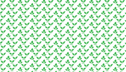 Green stylized plant sprouts with leaves pattern on a white background leaf