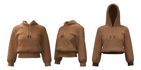 Dense fleece hoodie designed with modern aesthetics for casual wear © puruan