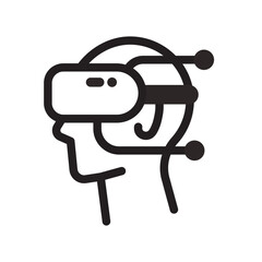 AR Headset Line Icon of Augmented Reality (AR) Applications Icon Set