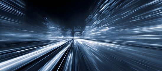 Cyber security theme with abstract high speed technoogy POV motion blur