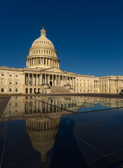 Fototapeta premium Washington DC Capitol dome. Congress and Senate building. American federal government house. Historic Capitol Hill landmark. United States national symbol. Famous architecture in the capital.