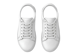  white sneakers isolated on a transparent background, top view, png file.png