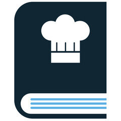 Recipe book icon vector. Perfect for cooking blogs, culinary websites, and kitchen themes. A simple, clear symbol representing a collection of recipes.