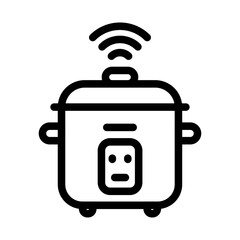 Smart Rice Cooker Line Icon of Icon Set