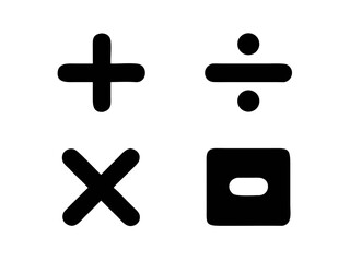 Obraz premium Mathematical symbols set: basic operations, shapes, and functions in minimalist style 