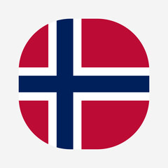 Fototapeta premium Flag of Norway icon. Norway rounded square flag icon digital vector illustration design. White background.