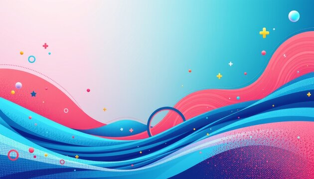 Vibrant abstract background with waves digital art colorful design modern aesthetic creative concept