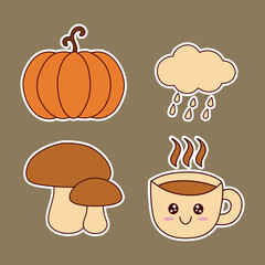 Autumn sticker set