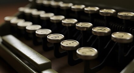 Vintage Typewriter Keyboard Close-up