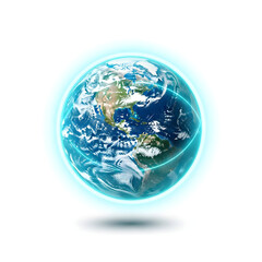 Connected globe with glowing blue network lines symbolizing global communication and technology
