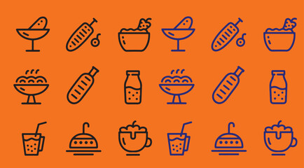 food vector icon set 