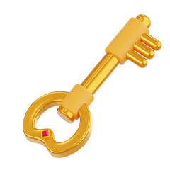 Golden Key 3D Icon