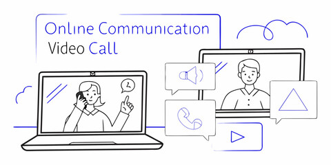 Online communication and video calls connecting people through technology and digital interaction