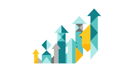 Abstract Geometric Arrows Pointing Upward Representing Growth and Success.