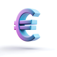 Obraz premium Euro Currency Symbol: Modern 3D Illustration for Financial Technology and Economic Growth