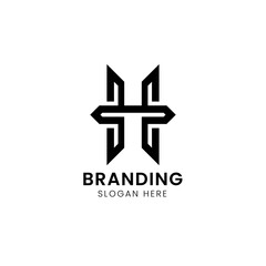 Obraz premium Elegant and iconic typography letter H Logo.