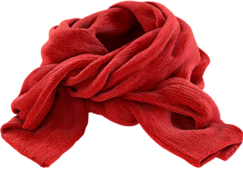 red scarf, knitted, png element, transparent background.png